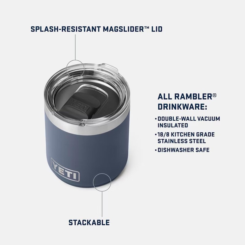 YETI Rambler 10 oz Stackable Lowball 2.0, Vacuum Insulated, Stainless