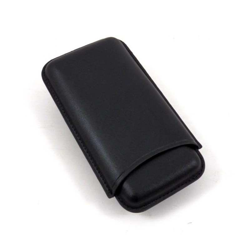 Executive C243B Black Leather 3 Piece Cigar Case Holder with