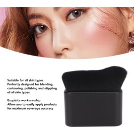 Brocha Bronceadora YUYTE, Pincel Plano Sintético Negro, Nailon, Para Bronceador, Adulto, 1 Pieza