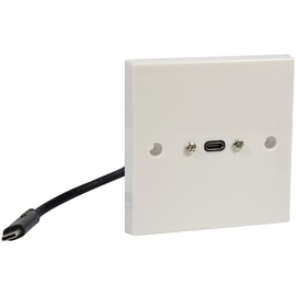 AV:Link | Fast Charge USB Type-C Wallplate with Male Tail, 40Gbps Data Transfer, PD & QC Compatible, 190mm Rear Tail - Standard UK Fit