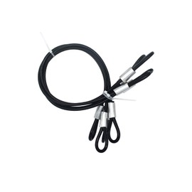 Bytiyar 4FT 5mm Stainless Security Cables Tether,Braided Steel Vinyl Coated Safety Strap Luggage Lock,Flexible Wire Lead Chain Leash with Double Loops, Black 4Pcs