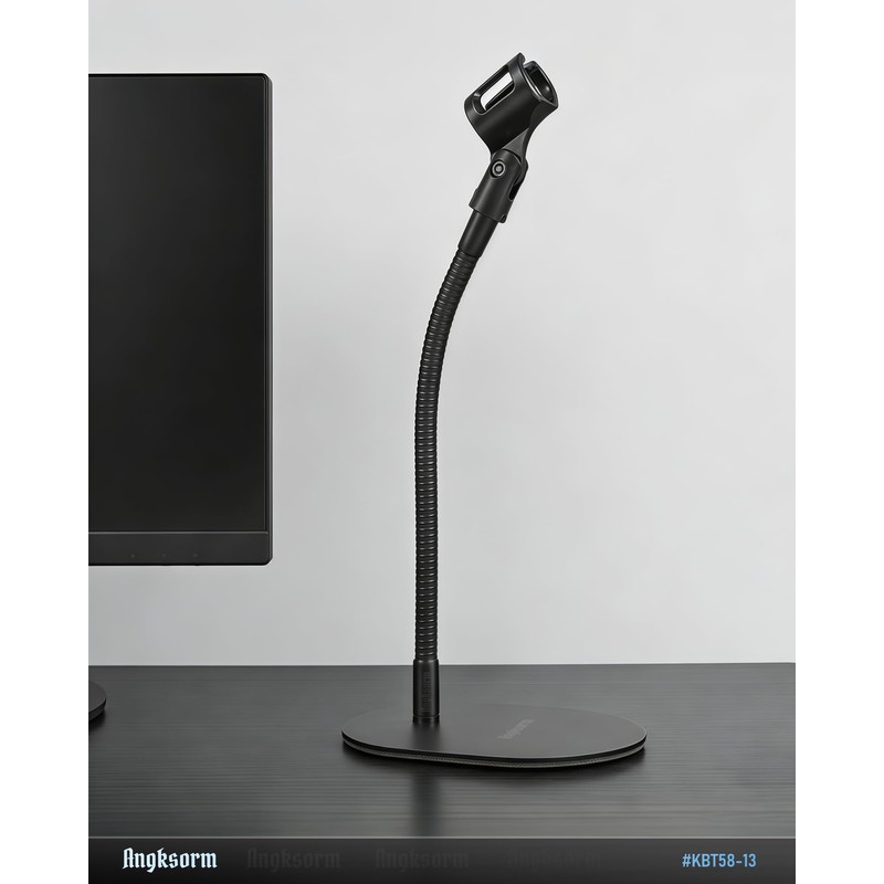 Angksorm 13-Inch Desktop Gooseneck Microphone Stand, Weighted Metal Base