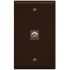 RiteAV 1 Port Coax Cable TV F-Type Wall Plate - Flat [Brown/Brown]