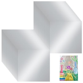 AHANDMAKER 100 Sheets Aluminum Metal Crafts DIY Foil Roll 0.1 mm Thick Tinfoil Flashing Roll Metal Sheets for Crafting Art Painting Engraving and Embossing (6 Inch X 6 Inch, Silver)