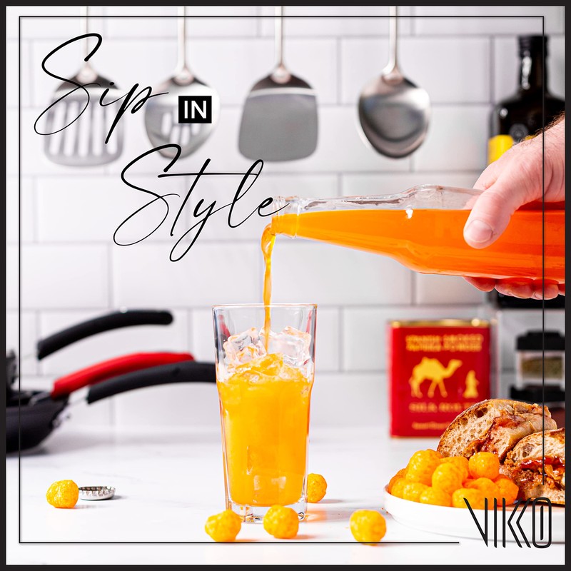 Vikko Drinking Glasses, Set of 6 Juice Glasses 9.5 Oz,
