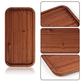 WUBOECE 9.84in Wooden Vanity Tray, Bathroom Tray Countertop Organizer Tray for Candle Perfume Soap Dispenser Jewelry Keys
