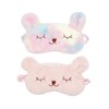 Animal Eye Mask (Set of 2) Silk Rabbit Fluffy Cute