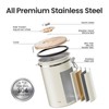 Veken Coffee Canister, 39OZ Large, Airtight Stainless Steel Food Storage