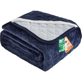 VK Ingeroom Bedding Pad, Single, Winter, Reversible [Teijin Mighty Top Filling] Flannel & Waffle, Warm Sheets, Warm, Fluffy, Ultra Warm, Washable, Antibacterial, Odor-Resistant, Static Control, 4 Corner Rubber Included, 39.4 x 78.7 inches (100 x 200 cm), Navy
