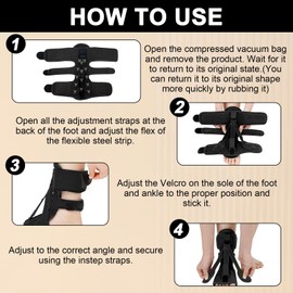 Roinaid Achilles Tendon Bandage Plantar Fasciitis Bandage Comes with 1 Fasciitis Sock and Drawstring Bag Suitable for Achilles Tendonitis Foot Lift Weakness Arch and Foot Problems (Black)