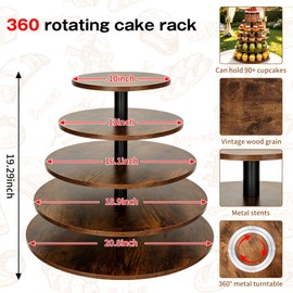 Cupcake Stand 5Tier Round Rustic Cupcake Stand Holds