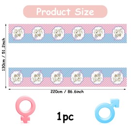 Table Cloths Gender Reveal Pink Blue Boys or Girls Theme Tablecloth Rectangular PVC Plastic Thin Table Cover Disposable Waterproof Party Decorations for Baby Shower Birthday Anniversary 220*130 cm