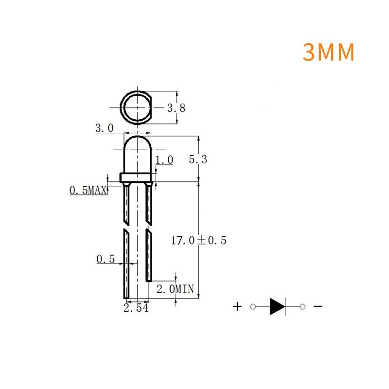 300Pcs 3mm 5mm LED Diodes Emitting White Yellow Red Green