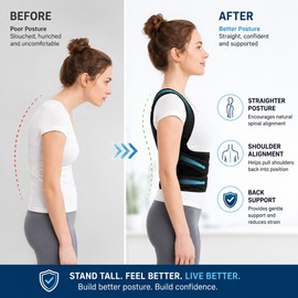 Posture Corrector Back Brace for Daily Support – Adjustable Upper & Lower Back Support for Home & Work