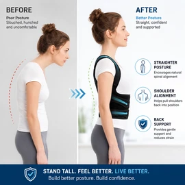 Posture Corrector Back Brace for Daily Support – Adjustable Upper & Lower Back Support for Home & Work