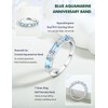 RANDES Aquamarine Ring Half Eternity Band 925 Sterling Silver March