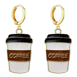 CWVHQ 5 pairs Resin Coffee Cup Drop Earrings Dangle Coffee Gifts for Coffee Lovers Coffee Cup Earrings or Women Funny Party Gifts (style-1)