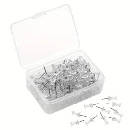 Push Pins 200 Pieces Push Pins with Handy Storage Box, Transparent Push Pins for Bulletin Board, Cork Board, Maps, Photos and Crafts, Ideal for Home, Office and Creative Projects