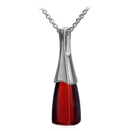 Ian and Valeri Co. Cherry Amber Sterling Silver Contemporary Drop Pendant Necklace 18 Inches