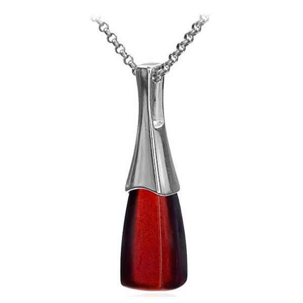 Ian and Valeri Co. Cherry Amber Sterling Silver Contemporary Drop