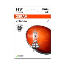 OSRAM ORIGINAL LINE 12V, H7, halogen headlight lamp, Single Blister (1 lamp), white