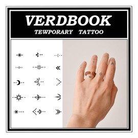 VERDBOOK Waterproof Temporary Tattoos: 2-Sheet Tattoo Kit with Realistic Body Stickers, Semi-Permanent Tattoos for Adults Lasting 7-15 Days – Safe for Men & Women, Realistic Ornate Zodiac