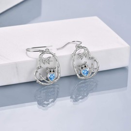 Sterling silver Owl Earrings for Women Girls Heart Owl Gfits Jewelry for Women