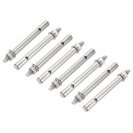 PATIKIL M6 x 100mm 304 Stainless Steel Expansion Bolts, 8 Pcs External Hex Expansion Screw Bolt Sleeve Lengthened for Concrete Drywall Construction Projects, Silver