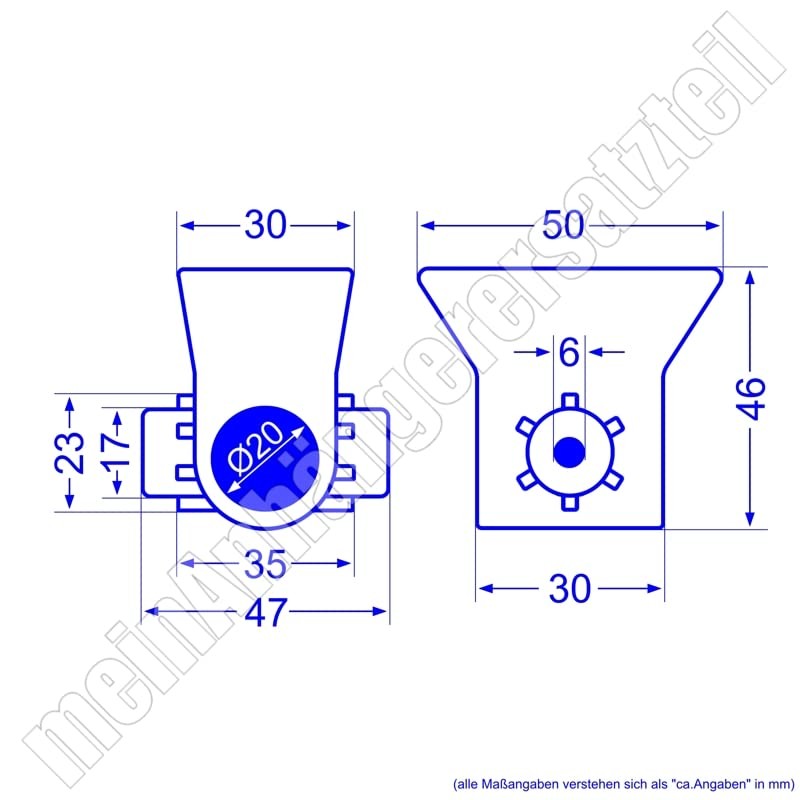 meinAnhängerersatzteil Spindle Nut Replacement Part for AL-KO Turnout Supports 267265/811502