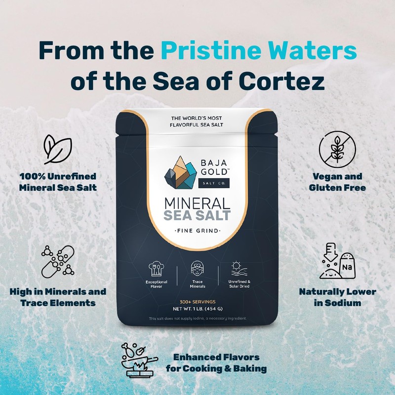 Baja Gold Mineral Sea Salt – Fine Grind – Unrefined,