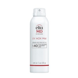 EltaMD UV AOX Mist Mineral Sunscreen Spray SPF 40, Broad Spectrum Face and Body Sunscreen with Zinc Oxide, 100% Mineral Active, Hydration Boost with Antioxidants, Moisturizer with SPF 40, 5 oz
