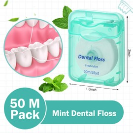 FillTouch 36 Pack Mini Dental Floss Bulk Mint Flavored Floss 50m Each Travel Dental Floss Oral Care Dental Floss for Teeth and Gum Protection(Green)