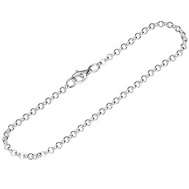 NKlaus Pea Chain (38 cm - 80 cm) Sterling Silver 925 Chain Round Necklace Silver Chain 2.6 mm Wide, Sterling Silver
