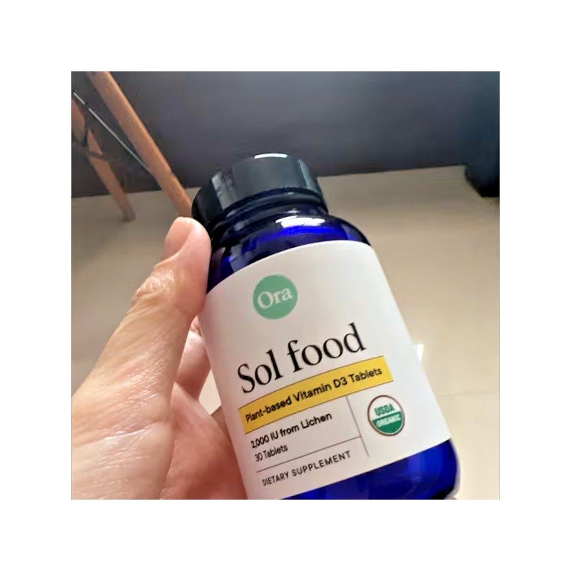 Ora Organic Sol food Plant-based Vitamin D3 Tablets