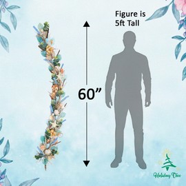 HOLIDAY TREE 5' Coastal Shell Garland Decor - Handcrafted Coastal Elegance with Capiz Shells, Driftwood & Twigs - Perfect Summer Decorations for Home, Dining, Bedroom, Doorway