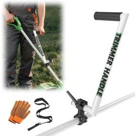 Weed Eater Handle Extension Back Saver, Ergonomic String Trimmer Handle with Shoulder Strap, Weed Wacker Handle Trimmer Grip for Lawn Care, Yard, Landscaping, Trimming (17")