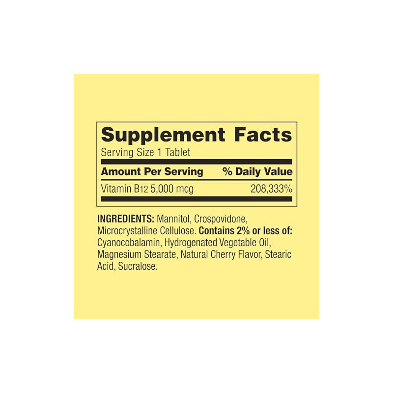 Spring Valley B12 5000mcg 300ct Metabolism Support