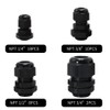 MAKERELE NPT Cable Glands Kit Waterproof Adjustable Nylon 1/4” 3/8”