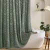 Siiluminisoy Extra Long Sage Green Boho Shower Curtain with Tassel,