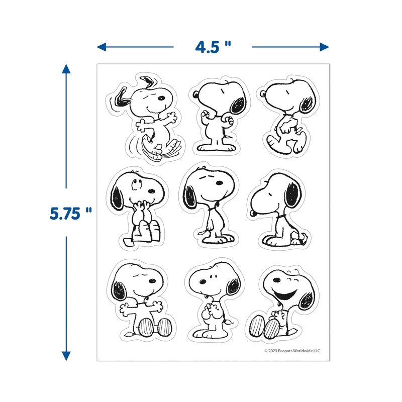 Eureka Peanuts Snoopy Extra Large Stickers for Kids and Teachers,