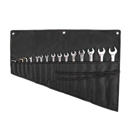 Wrench Organizer,Tool Roll Pouch – 16-Pocket Waterproof Oxford Cloth Wrench Roll Organizer for Garage, Workshop, Field Service & Home Repairs – for Mechanics & DIY Professionals (Black)