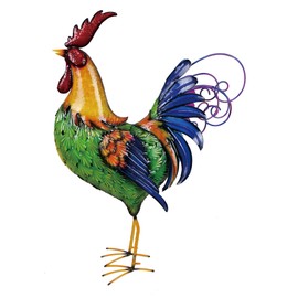 BACKYARD EXPRESSIONS PATIO · HOME · GARDEN 910252-NM Rooster Décor Garden Statue-Chicken Yard Art Sculpture Outdoor-32 Inch-Backyard Expressions, Multicolor