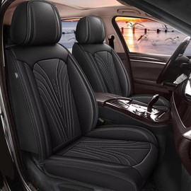 DISUTOGO Car Seat Cover Fit for Hyundai Sonata 2004-2023 2024 Full Set Faux Leather Breathable Waterproof Sonata Seat Covers Automotive Cushion Protector Compatible Airbag (5 Seats & Black)