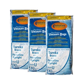 9 Eureka U Bravo Vacuum Bags Bravo II Direct Air World Vac White Westinghouse Vacuum Cleaners 54310B 54310B-6 57802B(Filteraire) 54918 54918A-10 7600 7700 7800 7900 9000 WWU2020 30 40 5020 30 40 6050