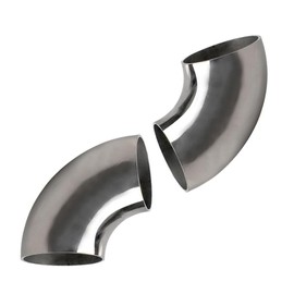 YONYONICE 2 Pcs OD 3 Inch 90° silver polish Stainless Bend Elbow, SS304 StainlessSteel Bend Tube 90 Degree Exhaust Elbow Pipe -Thickness1.5mm/0.65" for Car Modified Exhaust System, Stair Handrai.