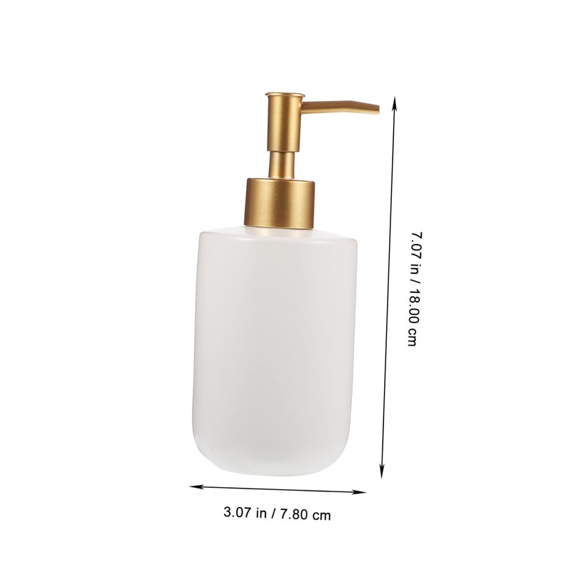 Alipis 420ml Ceramic Shampoo Body Wash Bottles Refillable Pump Dispenser