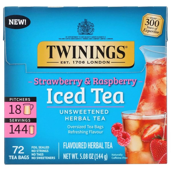 Twinings Strawberry & Raspberry Flavored Iced Tea Bags - 72