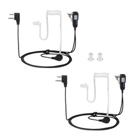 AIRSN A Earpiece Headset with PTT/VOX for Midland GXT1000VP4 GXT1050VP4 GXT1000XB Walkie Talkies/Two Way Radio Transparent Acoustic Tube (Pack of 2)