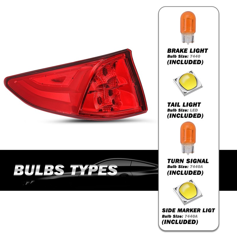 SOCKIR LED DRL Tail Light Assembly w/Bulbs fit 2018-2023 Honda