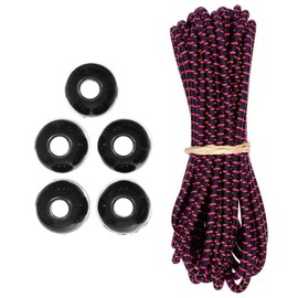 West Coast Paracord Ball Bungee Kits - 10 Feet - 1/8 Shock Cord - Plastic Ends - Indoor and Outdoor Uses (Black W/Neon Pink)